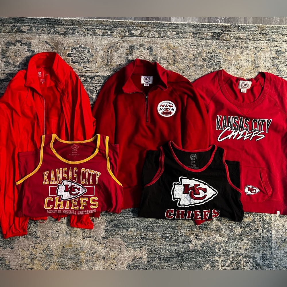 Kansas City Chiefs Fan Bundle of Six (6) Items Mix of Men’s & Women’s NFL